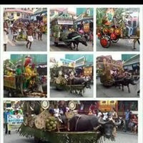 Manlainlain na kareta na nakakargaan ka manga manlainlain na bonga sagkud onod na nagosi sa tanuman nira bilang pagpapabayad ka pagpapasalamat nira sa ngamin na biyaya na naako nira sa luug sa usad na taon.